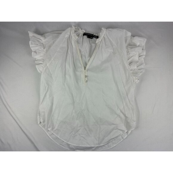 Veronica Beard Women's Milly Shirt Ruffle Short Sleeve Size M $228 - Picture 2 of 8